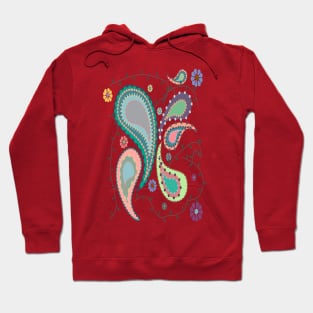 Boho Paisley on Coral Hoodie